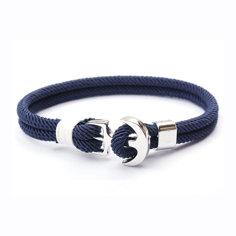 Anker-Armband ESKE Blau mit silbernem Anker