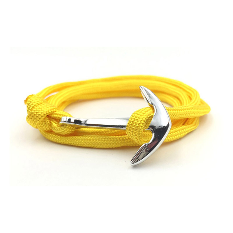 Anker-Armband JASPER Gelb mit silbernem Anker