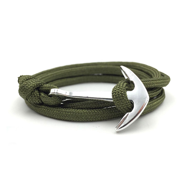 Anker-Armband JASPER Grün mit silbernem Anker