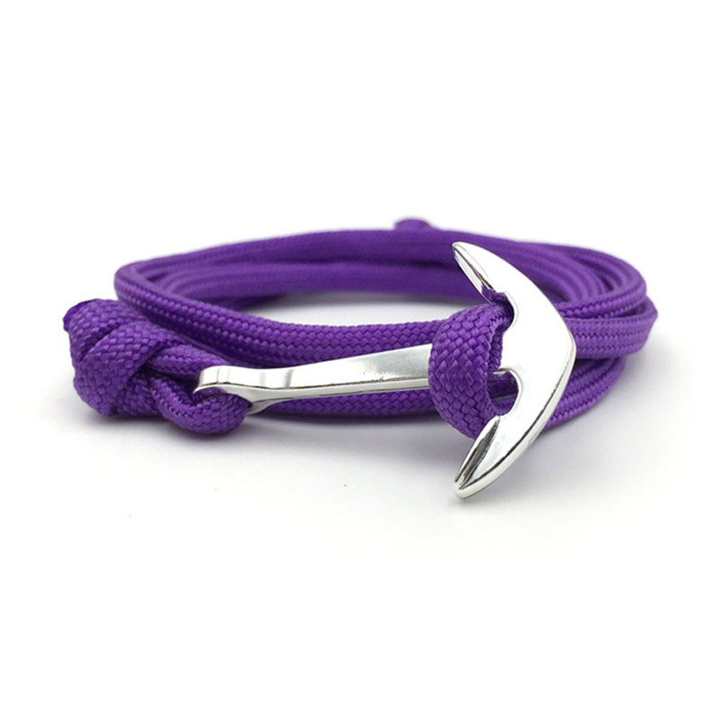 Anker-Armband JASPER Lila mit silbernem Anker