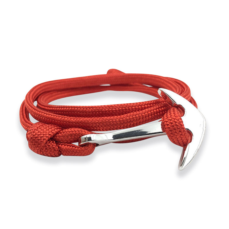 Anker-Armband JASPER Rot mit silbernem Anker