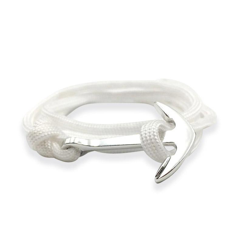 Anker-Armband JASPER Weiß mit silbernem Anker