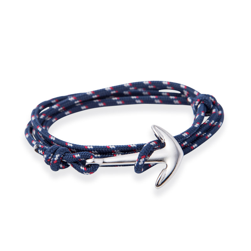 Anker-Armband JESKE Dunkelblau Maritim mit silbernem Anker