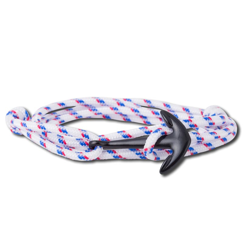 Anker-Armband JESKE Weiß Maritim mit schwarzem Anker