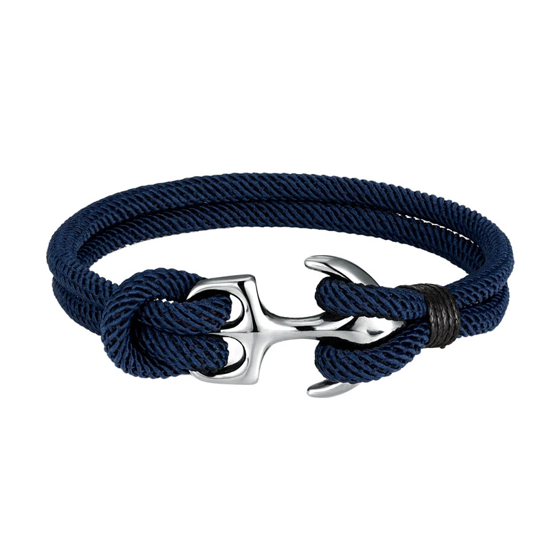Anker-Armband LENKE Blau mit silbernem Anker